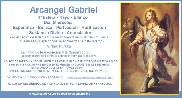4 Rayo Blanco - Miercoles - Arcangel Gabriel - Esperanza - Purificacion - Belleza - Artes - Sustancia Divina - Ascencion