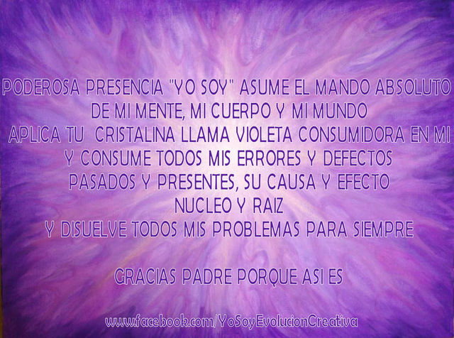 7º Rayo - violeta - Poderosa Presencia YoSoy asume el mando en mi mente, cuerpo y mundo